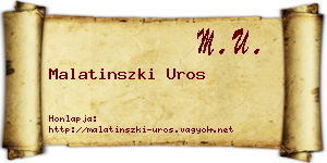 Malatinszki Uros névjegykártya